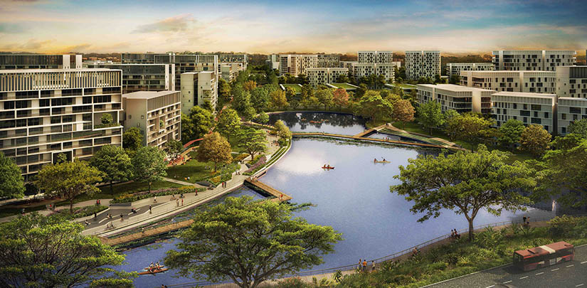 Plantation District and Tengah Pond aerial view